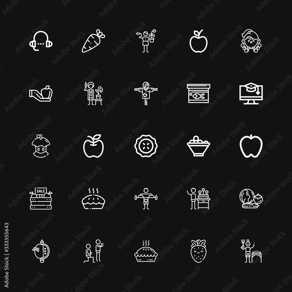 Editable 25 apple icons for web and mobile