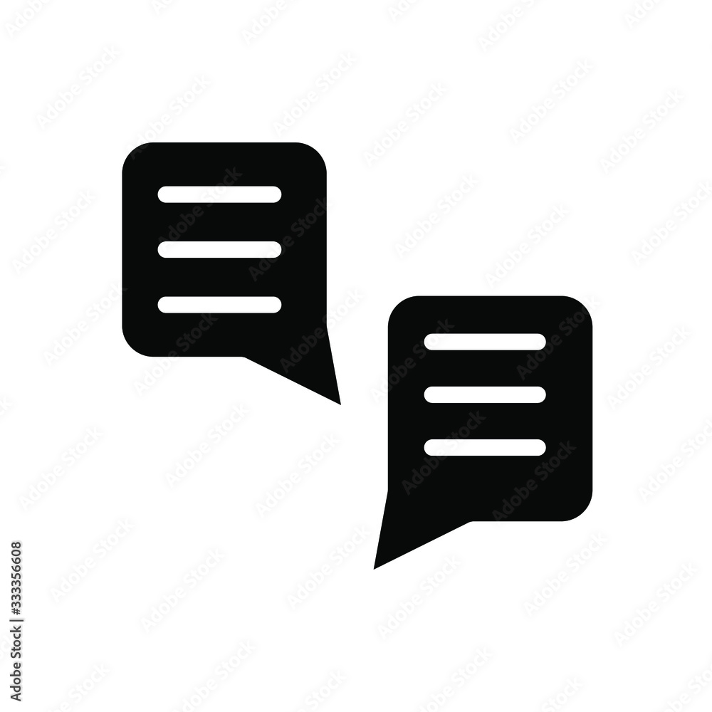 Bubble Speech Icon Emblem Isolated Illustration , Template Logo Design Simple Outline Solid Background White Bubble Speech Icon Emblem Isolated Illustration , Template Logo Design Simple Outline Solid Background White