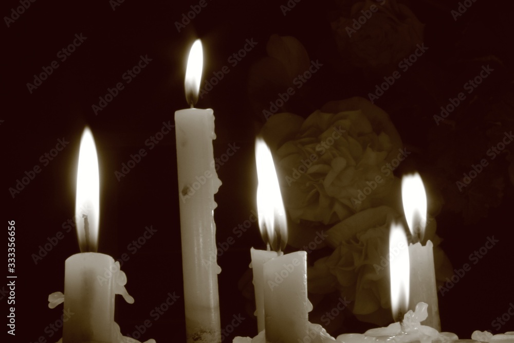 Candles and Flowers B&W 08 Sept 2012 (3) Candles and Flowers B&W 08 Sept 2012 (3)