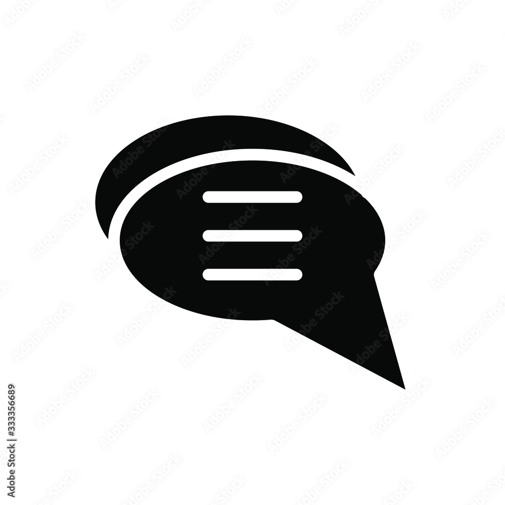 Bubble Speech Icon Emblem Isolated Illustration , Template Logo Design Simple Outline Solid Background White Bubble Speech Icon Emblem Isolated Illustration , Template Logo Design Simple Outline Solid Background White