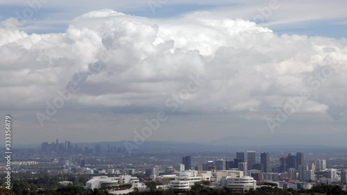 Los Angeles Panaramic Time Lapse City View with clouds 4K