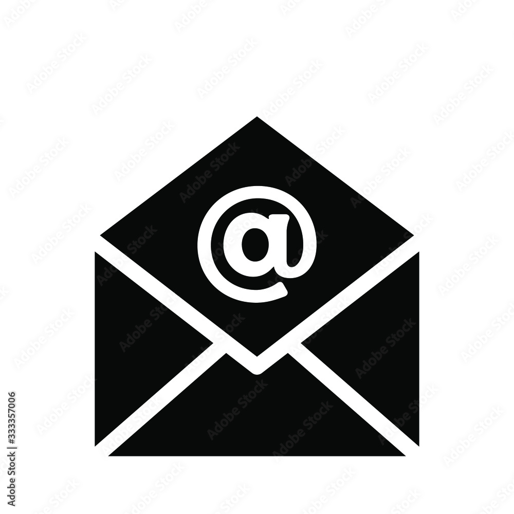 E-mail Icon , Communication Business Emblem Isolated Illustration , Outline Solid Background White , Template Logo Design Concept E-mail Icon , Communication Business Emblem Isolated Illustration , Outline Solid Background White , Template Logo Design Concept