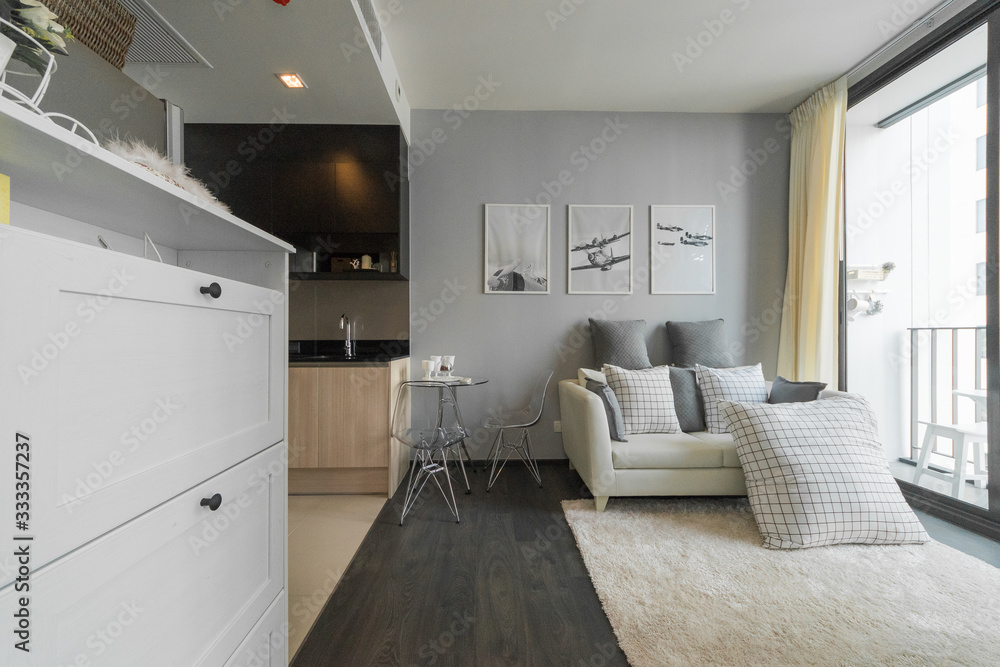 Interior, beautiful apartment, luxurious living room