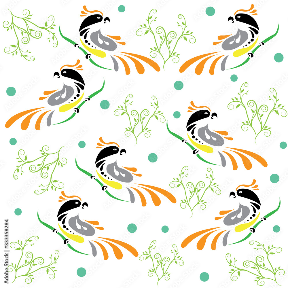 Obraz premium seamless parrot color vector design
