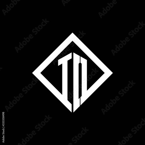 IO logo monogram with square rotate style design template