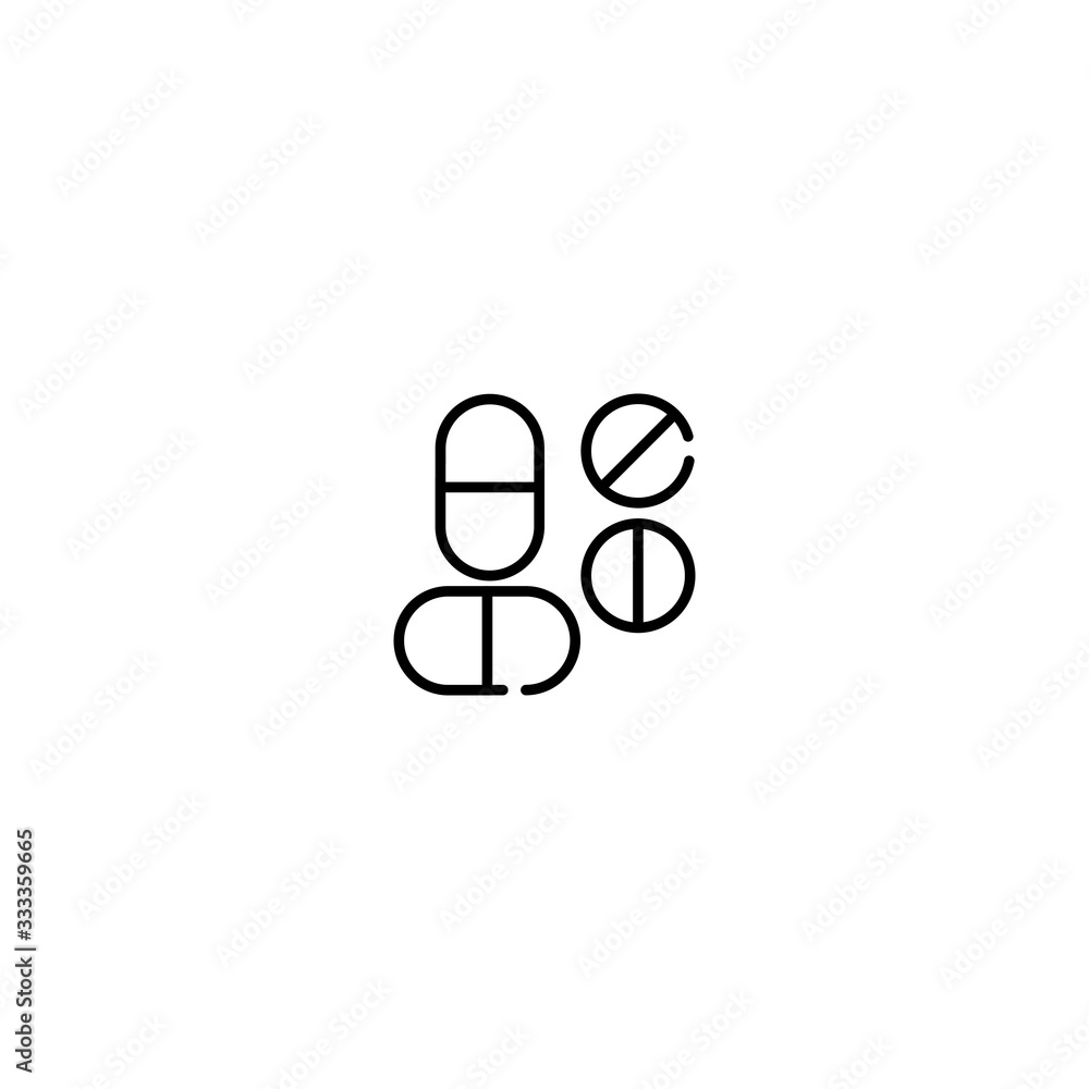 Thin line Icon medicine icon, Suitable for use on web apps, mobile apps, Vector illustration editable stroke . 64 x 64 pixel perfect on White Background Thin line Icon medicine icon, Suitable for use on web apps, mobile apps, Vector illustration editable stroke . 64 x 64 pixel perfect on White Background
