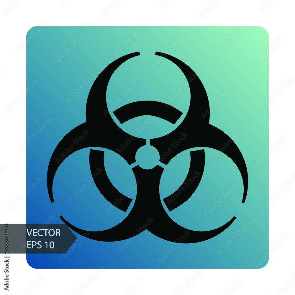 Coronavirus attencion icon. COVID19. Biohazard warning sign. Toxic