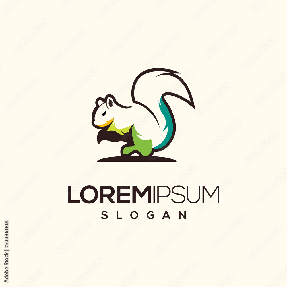 Obraz premium squirrel logo design vector abstract illustrator modern