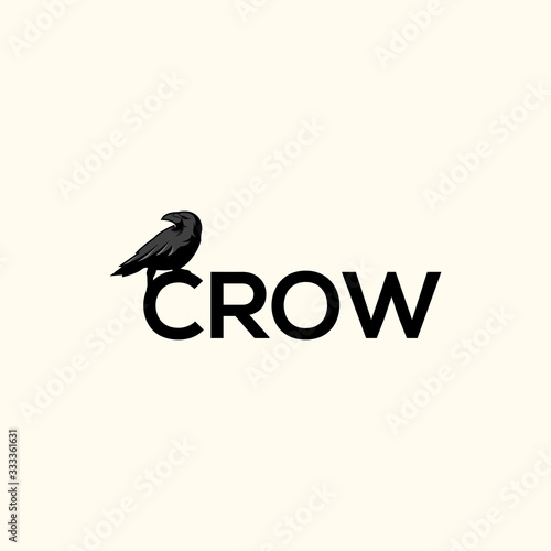 crow logo design vector abstract illustrator modern