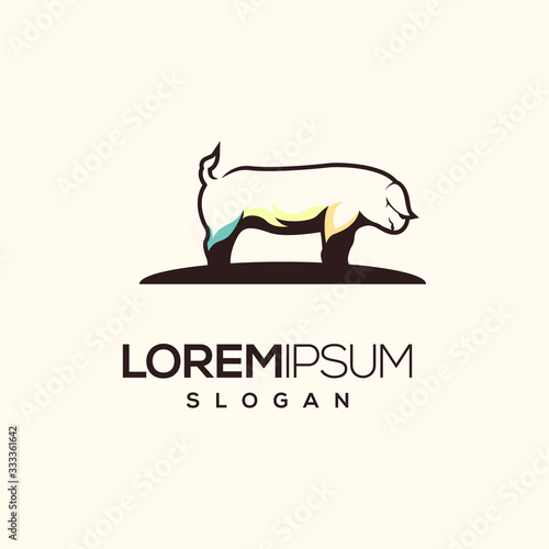 pig logo design vector abstract illustrator modern