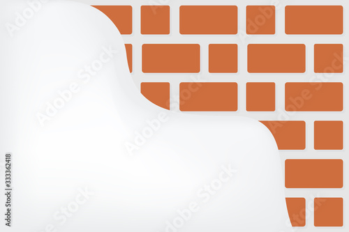 bricks and plaster walls, construction wall bricks for background, illustrations red brown bricks wall, the wall of construction brick stone industry