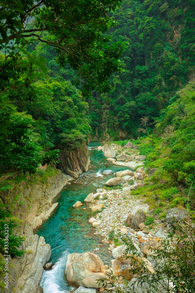 Valley Stream of Shakabang Stream, Taroko Scenic Area, Hualien, Taiwan