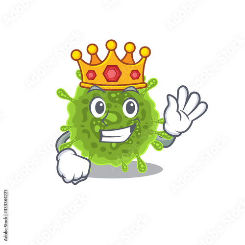 The Royal King of coronavirus cartoon character design with crown