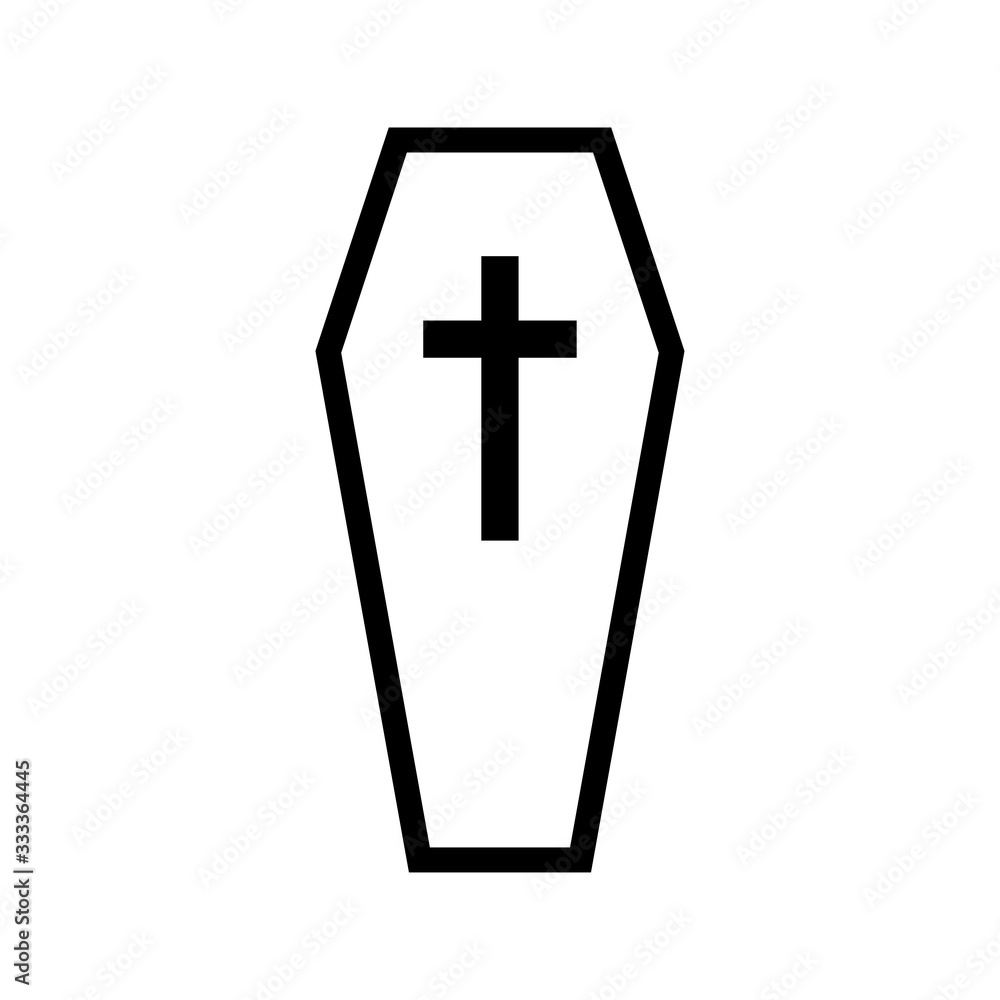 Coffin icon vector