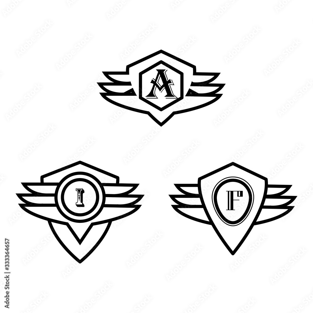 kinds of alphabetical design vector emblems kinds of alphabetical design vector emblems
