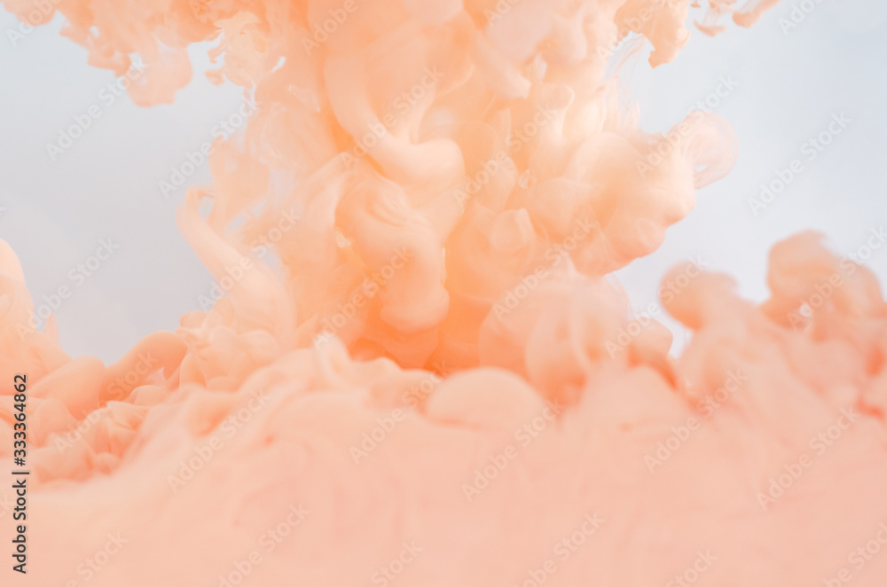 Blurred and focus pink poster color dissolving in water for abstract and backgorund concept. Blurred and focus pink poster color dissolving in water for abstract and backgorund concept.