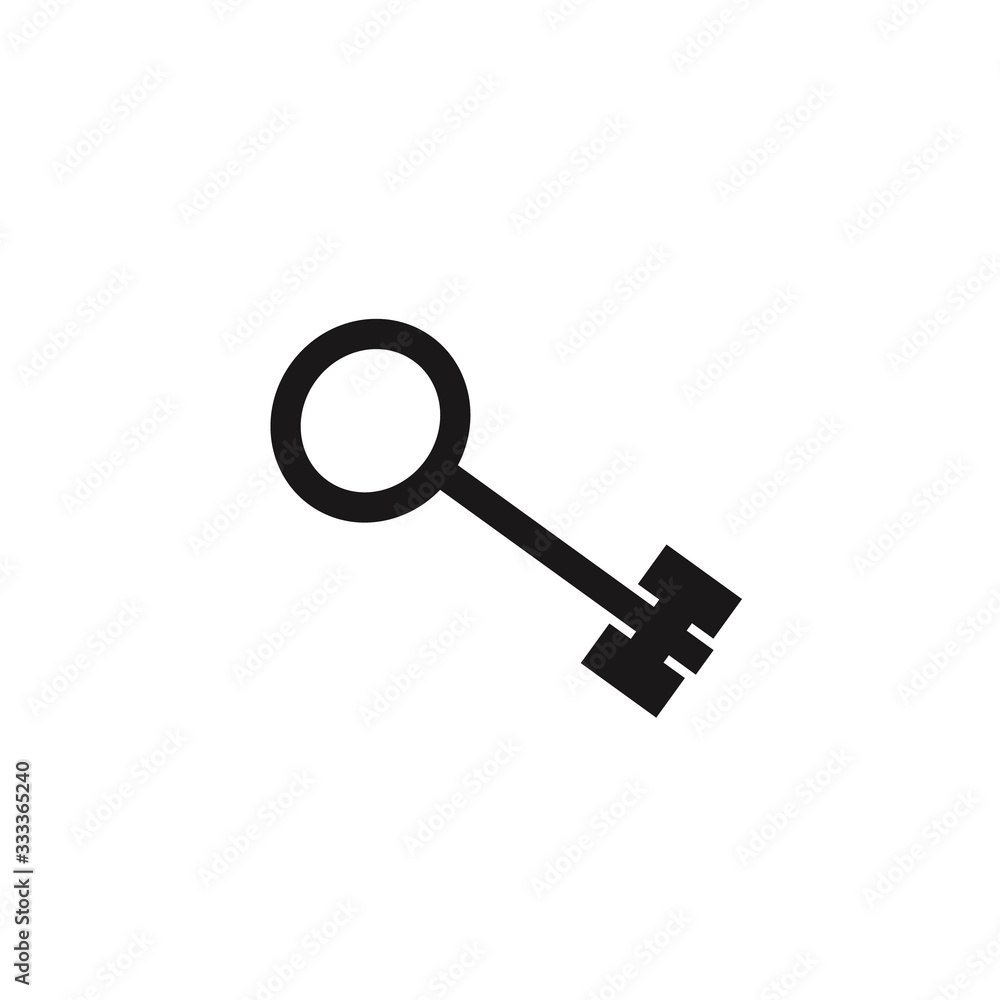 key icon on white. Vector key icon on white. Vector