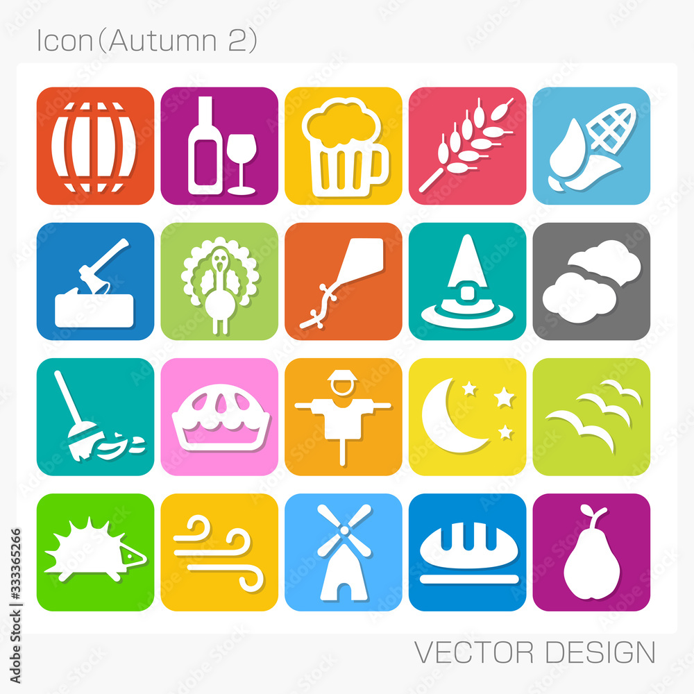 Naklejka premium アイコン・秋（Autumn-2）Vector Design