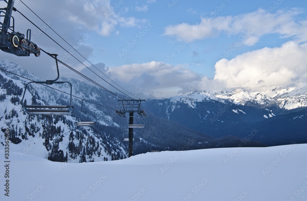 Ski lift in ski resort