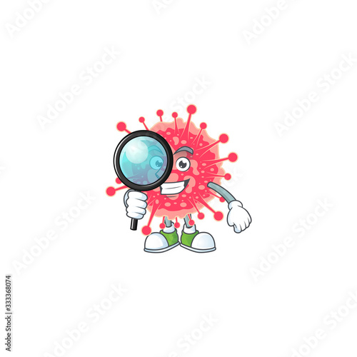 Cool and Smart coronavirus emergency Detective mascot design style