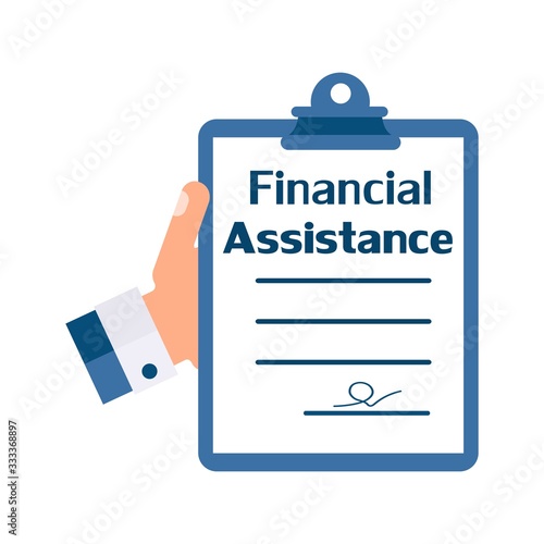 Financial assistance.Document, order. Vector icon isolated on white background.