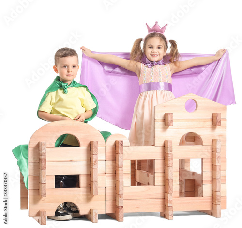 Little children in costumes...