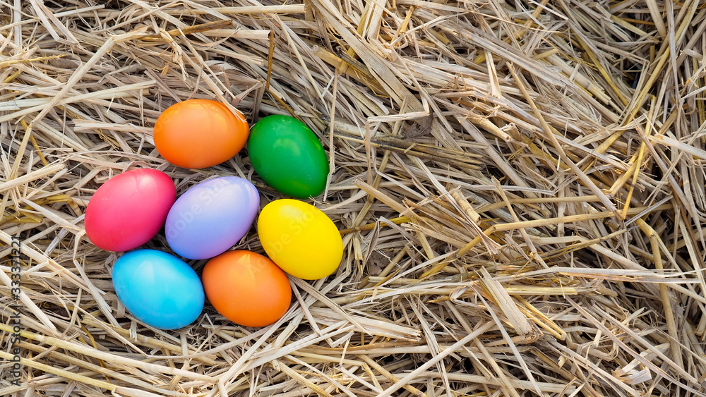 Easter egg in a straw Easter egg in a straw