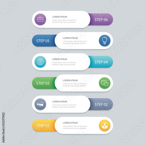 6 infographic timeline template business concept.Vector can be used for workflow layout, diagram, number step up options, web design ,annual report