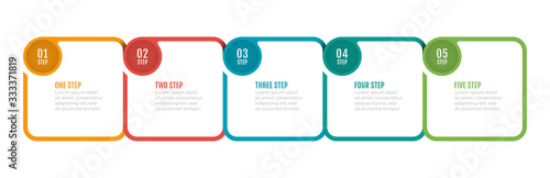 Timeline infographic template. Business concept with 5 number options, steps. Vector illustration. Can be used for workflow diagram, info chart, graph, web design, presentation.