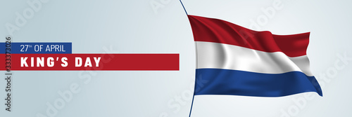 Free Download Netherlands happy King's day vector banner, greeting card - GFXLoad
