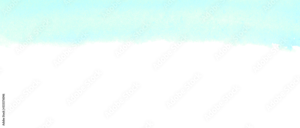 Fototapeta premium Abstract watercolor background of the blue sky horizon. Hand painted. Stain blot spot blob. Template for postcard, banner, illustration