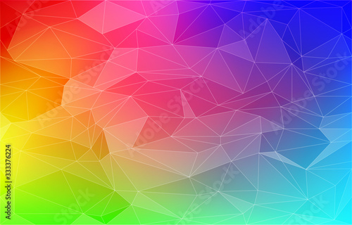 背景素材、ポリゴン風の虹色グラデーション