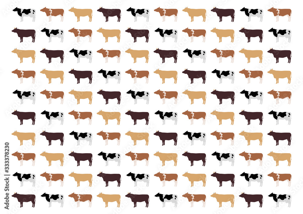 牛の模様の背景イラスト 