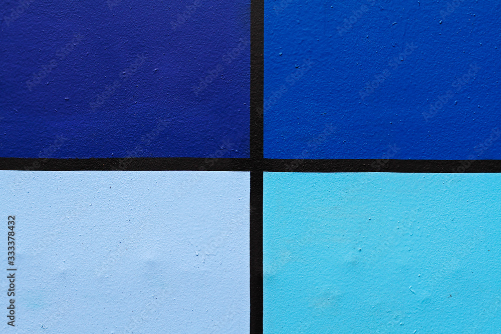 Fototapeta premium Colorful (black, light and dark blue) painted wall as background, texture