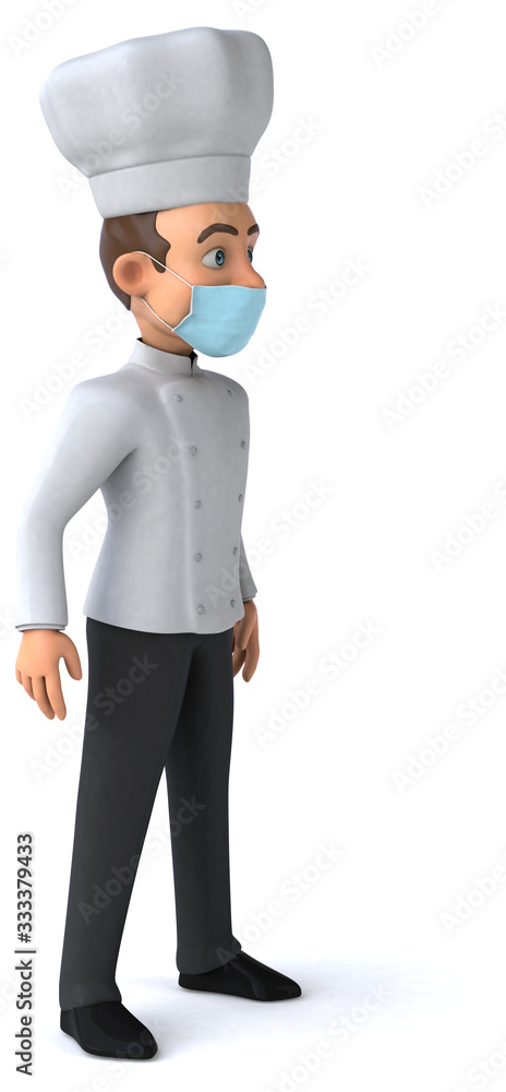 3D illustration of a cartoon character with a mask 3D illustration of a cartoon character with a mask