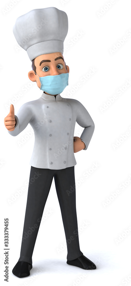 3D illustration of a cartoon character with a mask 3D illustration of a cartoon character with a mask