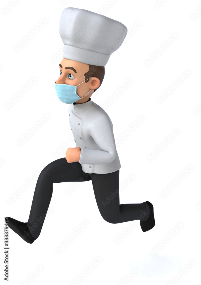 3D illustration of a cartoon character with a mask 3D illustration of a cartoon character with a mask