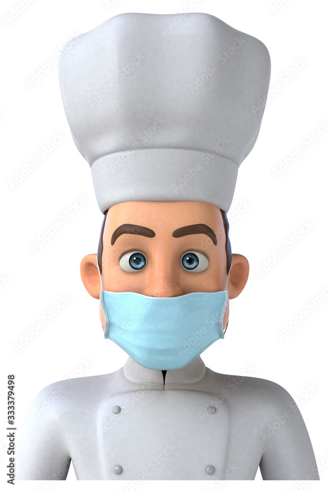 3D illustration of a cartoon character with a mask 3D illustration of a cartoon character with a mask