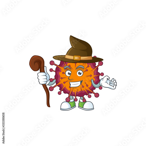 sweet and tricky Witch COVID19 syndrome cartoon character