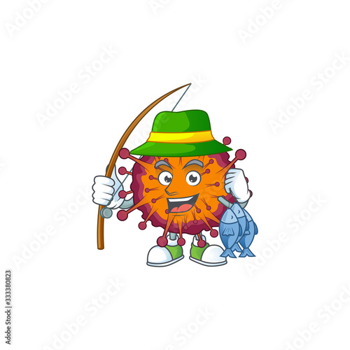 Cartoon character of funny Fishing COVID19 syndrome