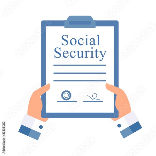 Government document. Social Security. Vector image on a white background.