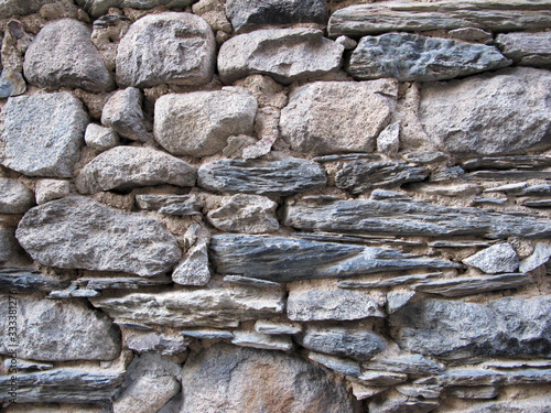 Old stone wall. Stone texture. Horizontal background. Copy space