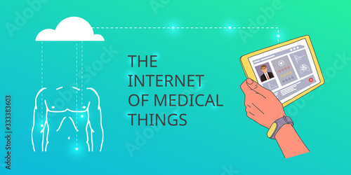 Banner written by the internet of medical things.