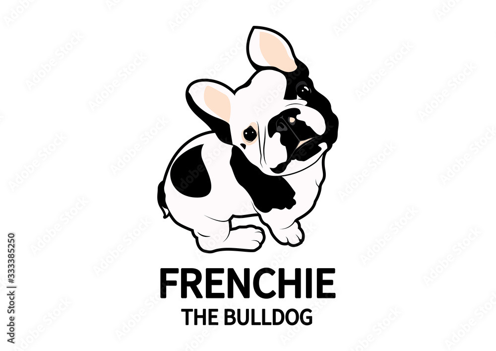 Cute French Bulldog Logo for Your Product, designing with flat color ...