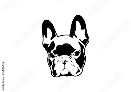 Handsome Black French Bulldog Logo. This is Frenchie Series in Black & White style. 