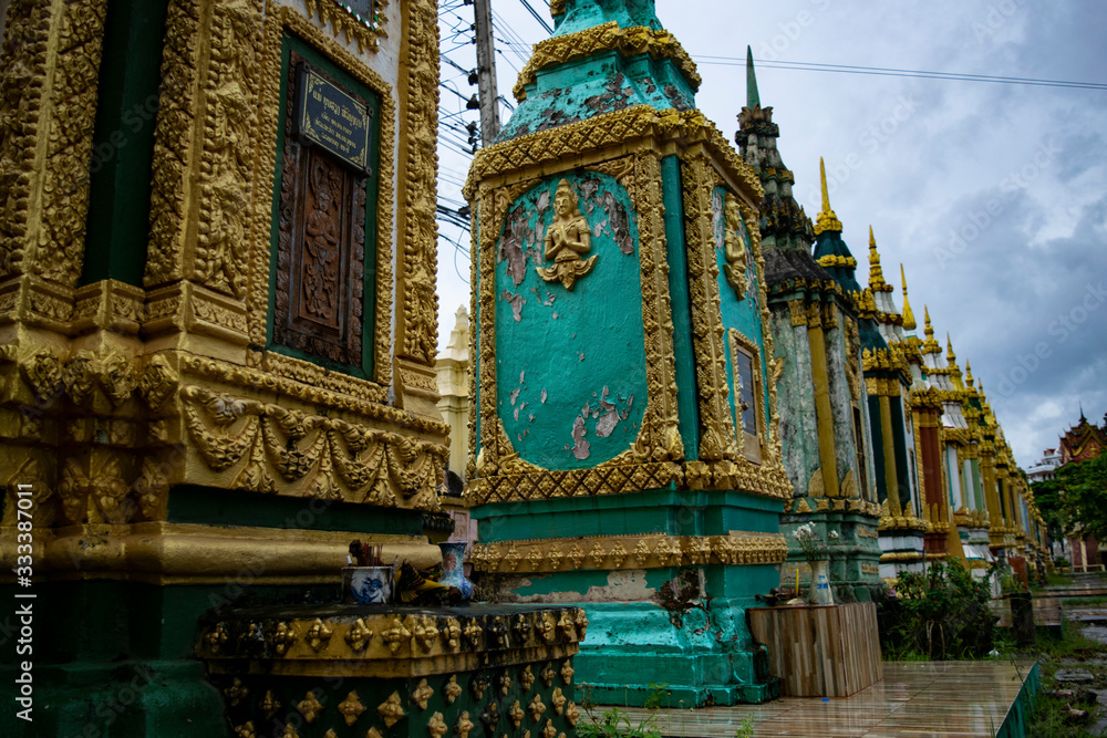 Fototapeta premium Graves in a row Laos Asia
