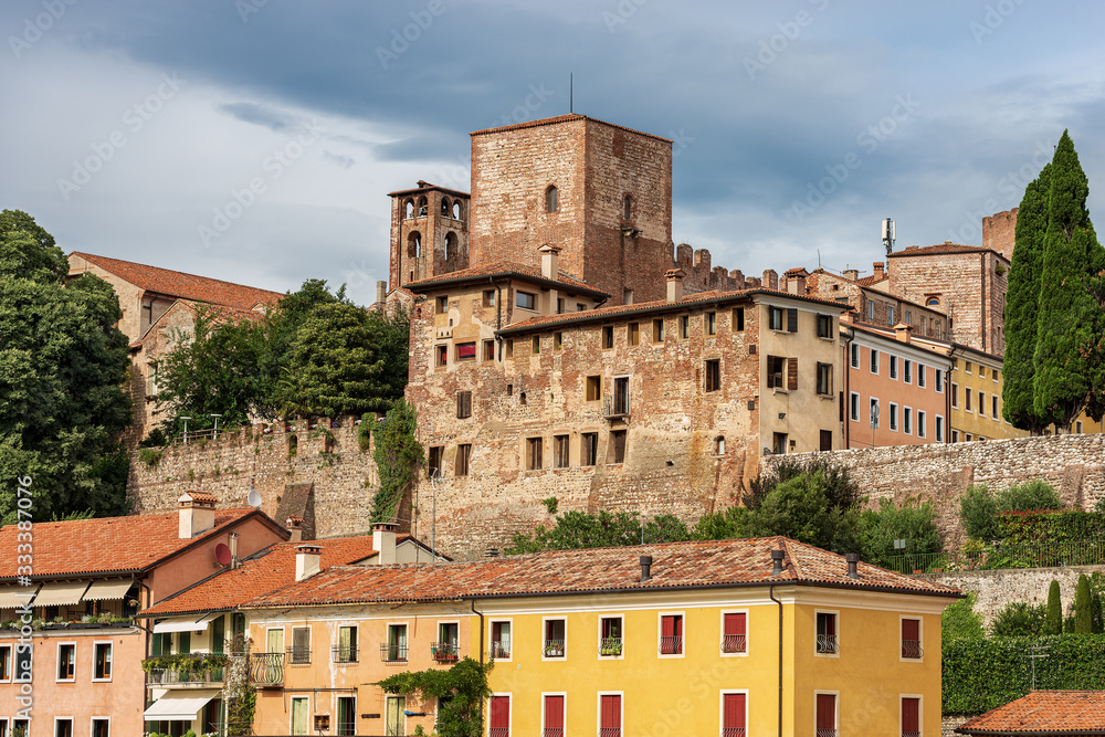 Castello degli Ezzelini. Medieval castle in Bassano del Grappa, Vicenza province, Veneto, Italy, Europe