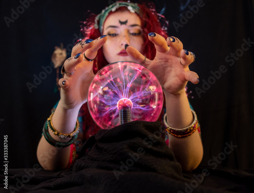 Photography fortune teller lady  is telling about your future