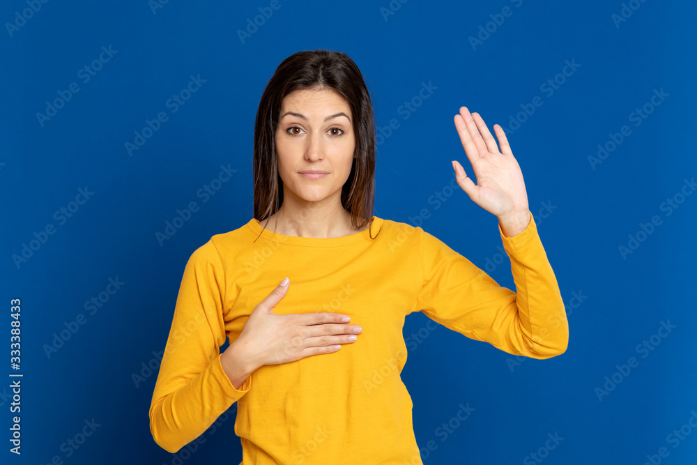 Attractive brunette girl in studio Attractive brunette girl in studio