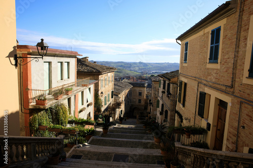 Corinaldo  AN   Italy - January 1  2019  View of Corinaldo village  Corinaldo  Ancona  Marche  Italy